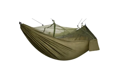 RealG RC-K-878 Turistická hamaka s moskytiérou 140 x 260 cm, zelená