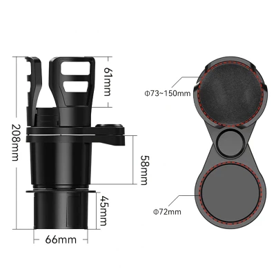 RealG RC-K-1583 Držiak na nápoje do auta, otočný o 360°, nastaviteľný, 2 v 1