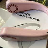 RealG RC-K-1065 Přenosný mini ventilátor na krk, růžový