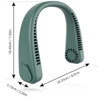 RealG RC-K-1067 Přenosný mini ventilátor na krk, zelený