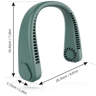 RealG RC-K-1067 Přenosný mini ventilátor na krk, zelený