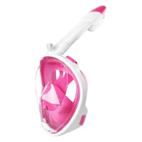 RealG RC-K-1758 Celoobličejová šnorchlovací maska L/XL, růžovo-bílá