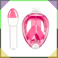 RealG RC-K-1758 Celoobličejová šnorchlovací maska L/XL, růžovo-bílá