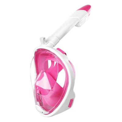 RealG RC-K-1758 Celoobličejová šnorchlovací maska L/XL, růžovo-bílá