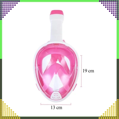 RealG RC-K-1758 Celoobličejová šnorchlovací maska L/XL, růžovo-bílá