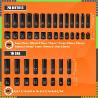 RealG RC-K-1336 Sada rázových nástrčných hlavíc 3/8", 50 dielov