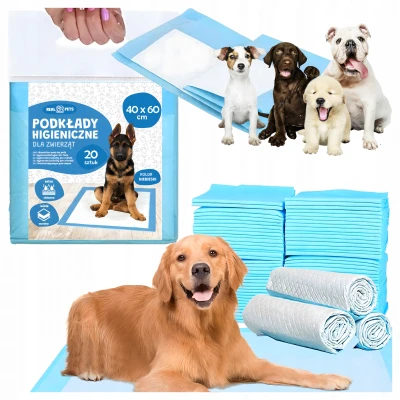 RealG RC-K-1511 Tréninkové absorpční podložky pro psy 40 x 60 cm, 20 ks, modré