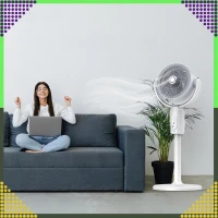 RealG RC-K-1799 Bezdrátový stojanový ventilátor s dálkovým ovládáním 3 v 1, bílý