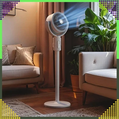 RealG RC-K-1799 Bezdrátový stojanový ventilátor s dálkovým ovládáním 3 v 1, bílý
