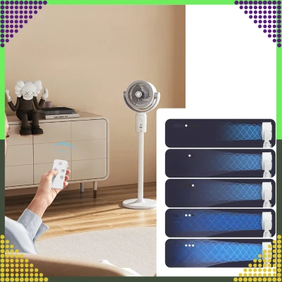 RealG RC-K-1799 Bezdrátový stojanový ventilátor s dálkovým ovládáním 3 v 1, bílý
