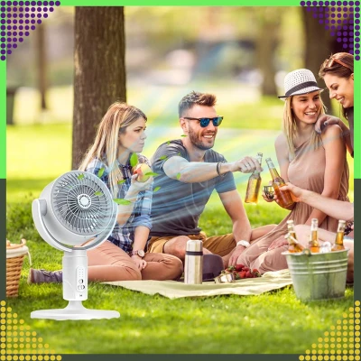 RealG RC-K-1799 Bezdrátový stojanový ventilátor s dálkovým ovládáním 3 v 1, bílý