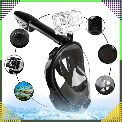 RealG RC-K-1760 Celoobličejová šnorchlovací maska L/XL, černá