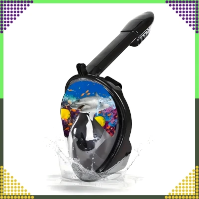 RealG RC-K-1760 Celoobličejová šnorchlovací maska L/XL, černá