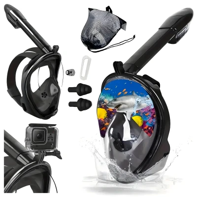 RealG RC-K-1760 Celoobličejová šnorchlovací maska L/XL, černá