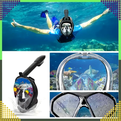 RealG RC-K-1760 Celoobličejová šnorchlovací maska L/XL, černá