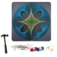 RealG RC-K-159 Kreatívna sada na výrobu obrazov z nití 40 x 40 cm, Geometrický kruh