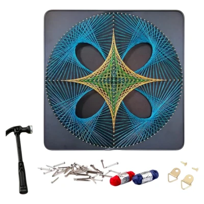 RealG RC-K-159 Kreatívna sada na výrobu obrazov z nití 40 x 40 cm, Geometrický kruh