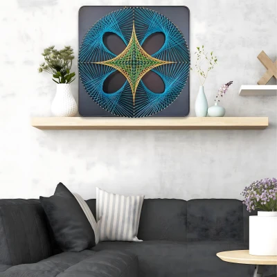 RealG RC-K-159 Kreatívna sada na výrobu obrazov z nití 40 x 40 cm, Geometrický kruh