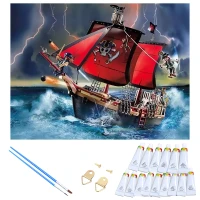 RealG RC-K-264 Malování podle čísel s rámem 40 x 50 cm, pirátská loď