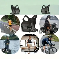 RealG RC-K-1627 Taktická sportovní hrudní taška na běh, voděodolná, černá