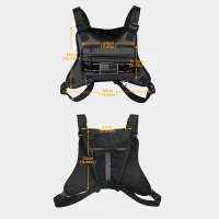 RealG RC-K-1627 Taktická sportovní hrudní taška na běh, voděodolná, černá