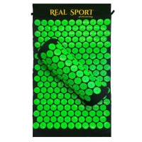 RealG RC020 Akupresurní podložka + polštářek 70 x 41 cm, černozelená