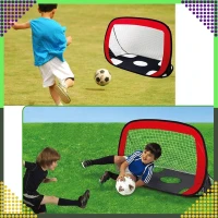 RealG RC-K-1432 Skládací fotbalová branka s terčovou plachtou 2 v 1, 120 x 75 cm