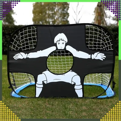 RealG RC-K-1432 Skládací fotbalová branka s terčovou plachtou 2 v 1, 120 x 75 cm