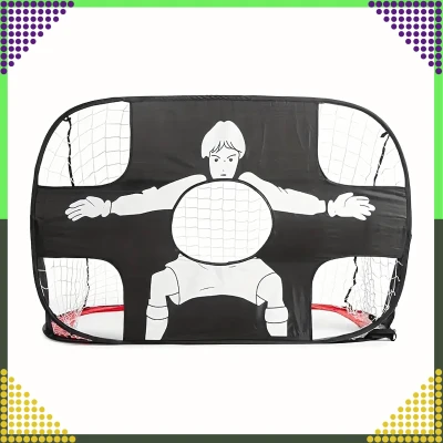 RealG RC-K-1432 Skládací fotbalová branka s terčovou plachtou 2 v 1, 120 x 75 cm