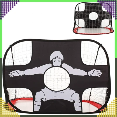 RealG RC-K-1432 Skládací fotbalová branka s terčovou plachtou 2 v 1, 120 x 75 cm
