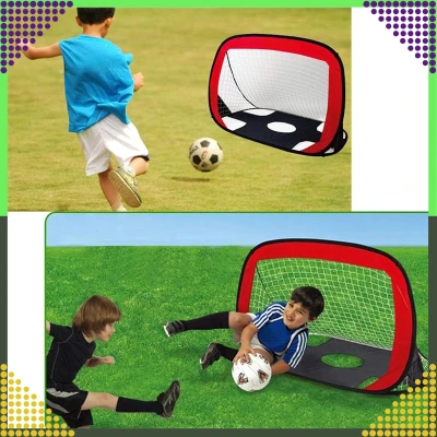 RealG RC-K-1432 Skládací fotbalová branka s terčovou plachtou 2 v 1, 120 x 75 cm