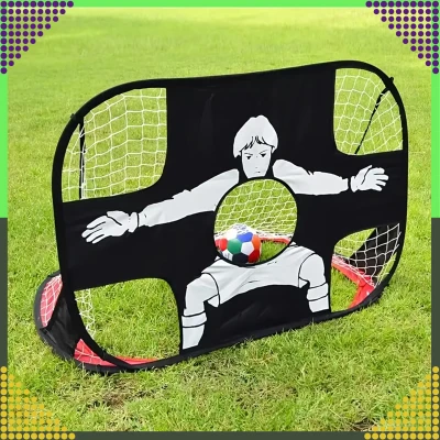 RealG RC-K-1432 Skládací fotbalová branka s terčovou plachtou 2 v 1, 120 x 75 cm