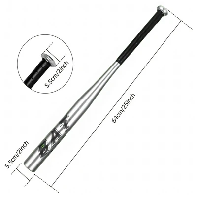 RealG RC-K-1849 Hliníková bejzbalová pálka 64 cm, tréningová, strieborná
