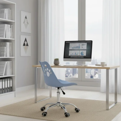 Bauerkraft H-583 Dětské ergonomické otočné kancelářské křeslo, světle modré