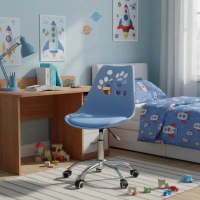 Bauerkraft H-583 Dětské ergonomické otočné kancelářské křeslo, světle modré