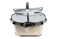Bauerkraft X-234 Skládací termo košík na piknik a nákupy, 25 l, voděodolný, béžový