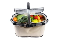 Bauerkraft X-234 Skládací termo košík na piknik a nákupy, 25 l, voděodolný, béžový