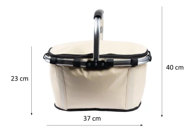 Bauerkraft X-234 Skládací termo košík na piknik a nákupy, 25 l, voděodolný, béžový