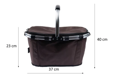 Bauerkraft X-235 Skládací termo košík na piknik a nákupy, 25 l, voděodolný, hnědý