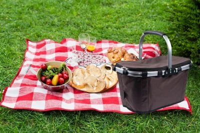 Bauerkraft X-235 Skládací termo košík na piknik a nákupy, 25 l, voděodolný, hnědý