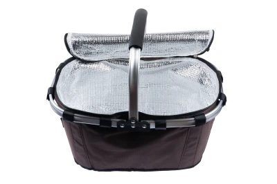 Bauerkraft X-235 Skládací termo košík na piknik a nákupy, 25 l, voděodolný, hnědý