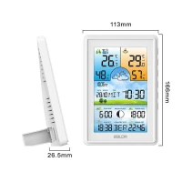 Bezdrôtová meteorologická stanica Bauerkraft G-806, vlhkomer, hodiny, fázy mesiaca, kalendár, budík, biela farba