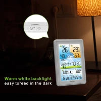 Bezdrôtová meteorologická stanica Bauerkraft G-806, vlhkomer, hodiny, fázy mesiaca, kalendár, budík, biela farba