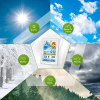 Bezdrôtová meteorologická stanica Bauerkraft G-806, vlhkomer, hodiny, fázy mesiaca, kalendár, budík, biela farba