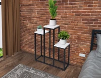 Bauerkraft H-025 Kovový stupňovitý stojan na 3 kvety, biely