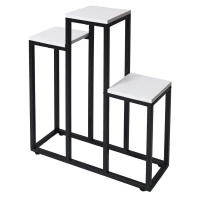Bauerkraft H-025 Kovový stupňovitý stojan na 3 kvety, biely