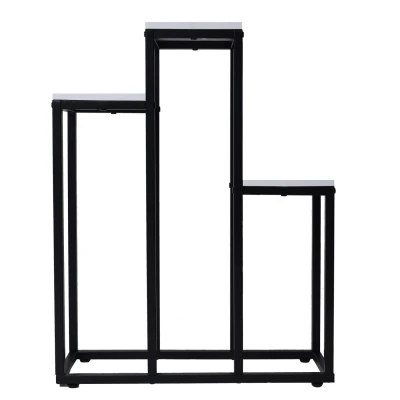 Bauerkraft H-025 Kovový stupňovitý stojan na 3 kvety, biely