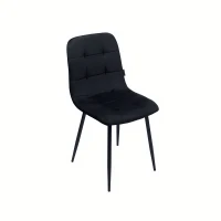 Bauerkraft G-482 Čalouněná sametová jídelní židle Velvet loft, černá