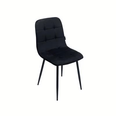 Bauerkraft G-482 Čalúnená zamatová jedálenská stolička Velvet loft, čierna