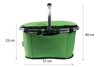 Bauerkraft X-236 Skládací termo košík na piknik a nákupy, 25 l, voděodolný, zelený
